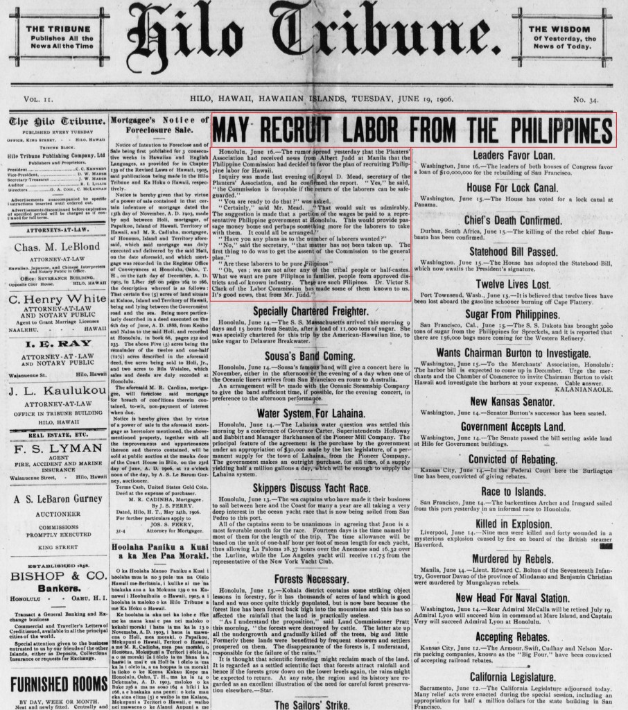 19060619_Hilo tribune., June 19, 1906, Image 1